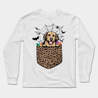 Cute Leopard Golden Retriever Halloween Dog Lover Gift Long Sleeve T-Shirt